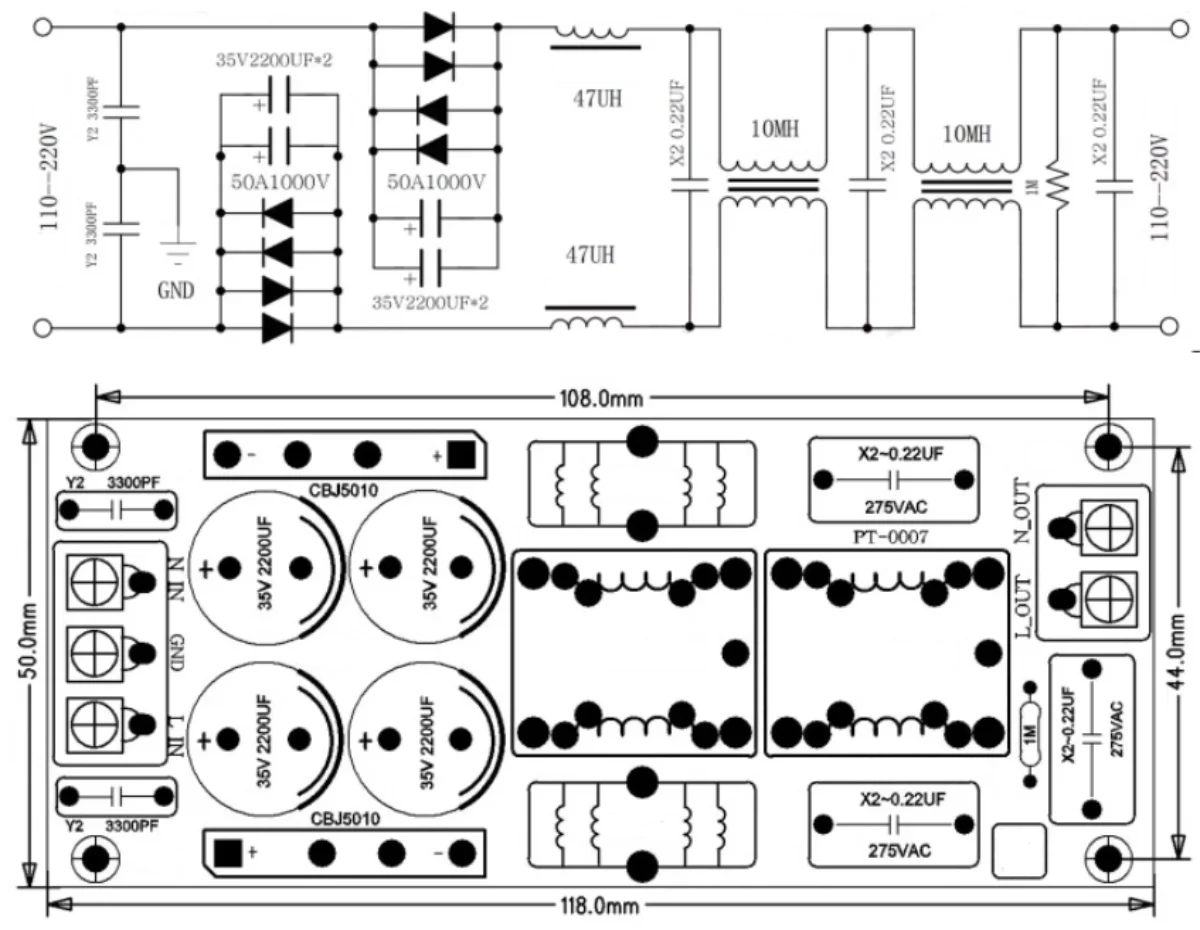 EMI filter AC 230V 10A EMI-C schematic qro.cz hamparts.shop